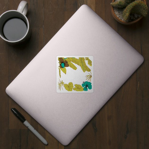 Seamless tropical pattern with banana palms by Olga Berlet